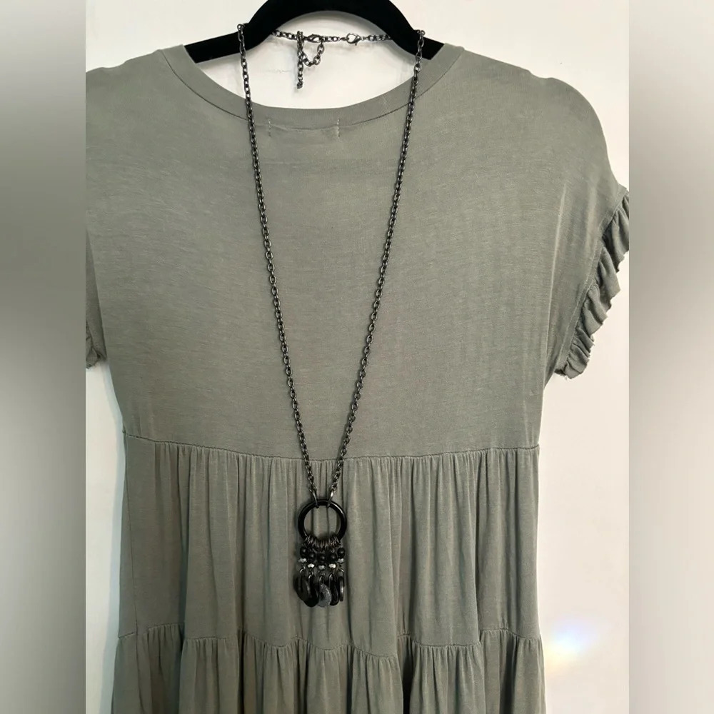 Juicy Couture mixed metals 37" necklace Black Gunmetal Whimsigoth Statement